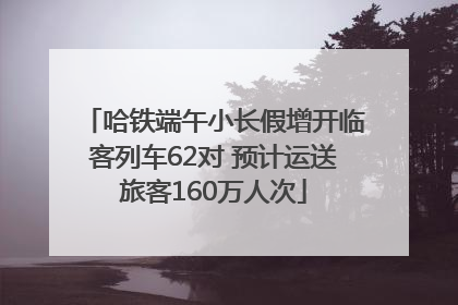哈铁端午小长假增开临客列车62对 预计运送旅客160万人次