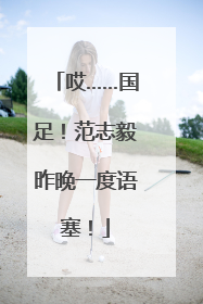 哎……国足！范志毅昨晚一度语塞！
