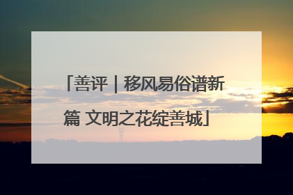 善评｜移风易俗谱新篇 文明之花绽善城