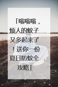 嗡嗡嗡，烦人的蚊子又多起来了！送你一份夏日防蚊全攻略