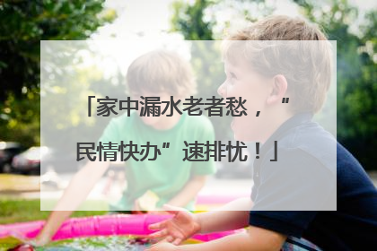 家中漏水老者愁，“民情快办”速排忧！