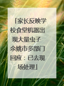家长反映学校食堂机器出现大量虫子 余姚市多部门回应：已去现场处理