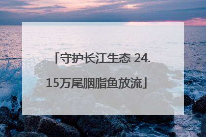 守护长江生态 24.15万尾胭脂鱼放流