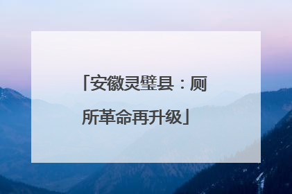 安徽灵璧县：厕所革命再升级