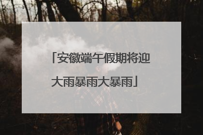 安徽端午假期将迎大雨暴雨大暴雨