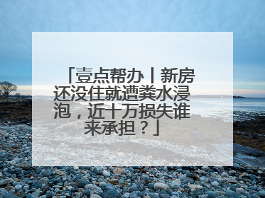 壹点帮办丨新房还没住就遭粪水浸泡，近十万损失谁来承担？