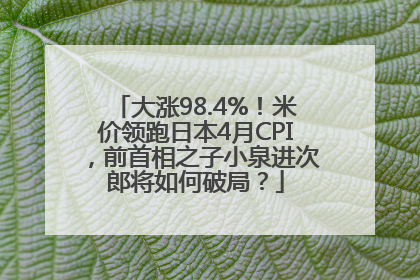 大涨98.4%！米价领跑日本4月CPI，前首相之子小泉进次郎将如何破局？