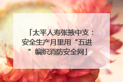 太平人寿张掖中支：安全生产月里用“五进”编织消防安全网