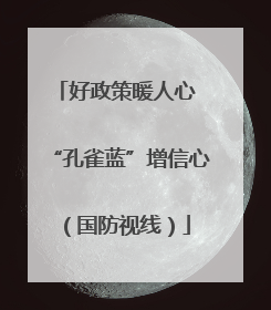 好政策暖人心 “孔雀蓝”增信心（国防视线）