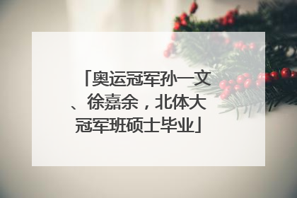 奥运冠军孙一文、徐嘉余，北体大冠军班硕士毕业