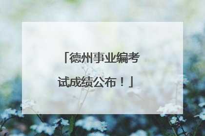 德州事业编考试成绩公布！