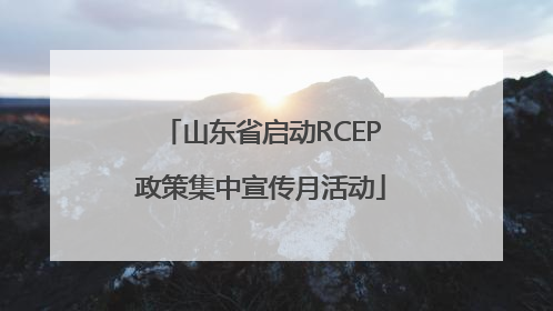 山东省启动RCEP政策集中宣传月活动