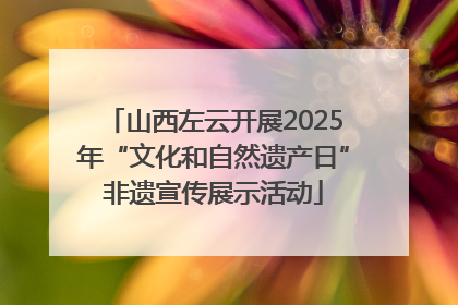 山西左云开展2025年“文化和自然遗产日”非遗宣传展示活动