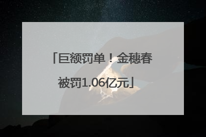 巨额罚单！金穗春被罚1.06亿元