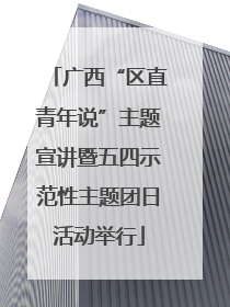 广西“区直青年说”主题宣讲暨五四示范性主题团日活动举行