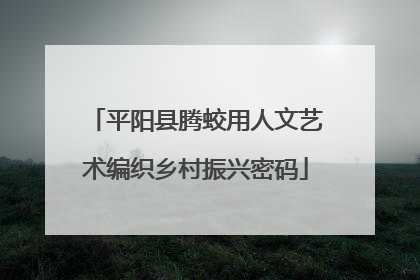 平阳县腾蛟用人文艺术编织乡村振兴密码