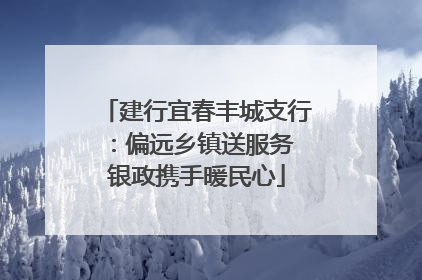 建行宜春丰城支行：偏远乡镇送服务 银政携手暖民心