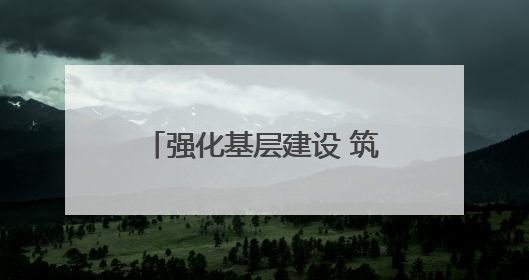强化基层建设 筑牢高质量发展根基