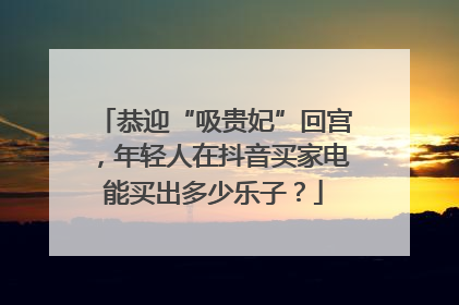 恭迎“吸贵妃”回宫，年轻人在抖音买家电能买出多少乐子？