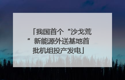 我国首个“沙戈荒”新能源外送基地首批机组投产发电
