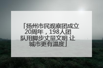 扬州市民观察团成立20周年，198人团队用脚步丈量文明 让城市更有温度