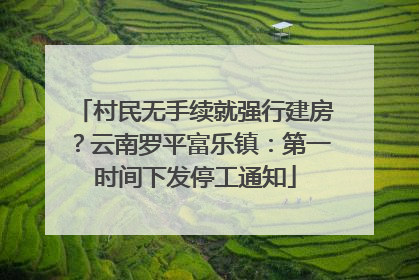 村民无手续就强行建房？云南罗平富乐镇：第一时间下发停工通知