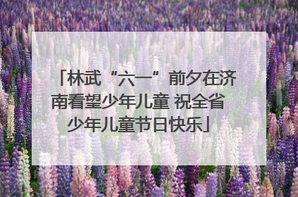 林武“六一”前夕在济南看望少年儿童 祝全省少年儿童节日快乐