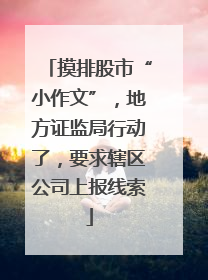 摸排股市“小作文”，地方证监局行动了，要求辖区公司上报线索