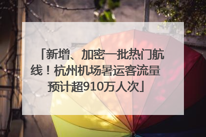 新增、加密一批热门航线！杭州机场暑运客流量预计超910万人次
