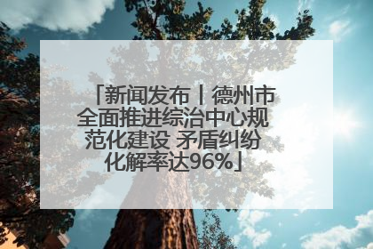 新闻发布丨德州市全面推进综治中心规范化建设 矛盾纠纷化解率达96%