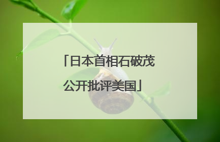 日本首相石破茂公开批评美国