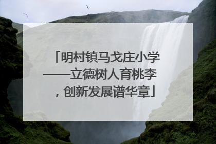 明村镇马戈庄小学——立德树人育桃李，创新发展谱华章