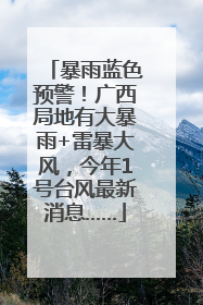 暴雨蓝色预警！广西局地有大暴雨+雷暴大风，今年1号台风最新消息……