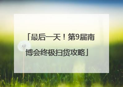 最后一天！第9届南博会终极扫货攻略
