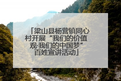 梁山县杨营镇同心村开展“我们的价值观·我们的中国梦”百姓宣讲活动