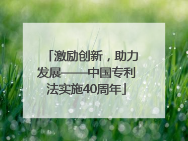 激励创新，助力发展——中国专利法实施40周年