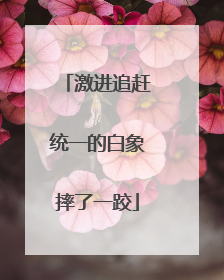 激进追赶统一的白象摔了一跤