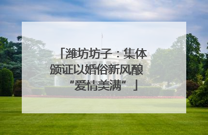 潍坊坊子：集体颁证以婚俗新风酿“爱情美满”