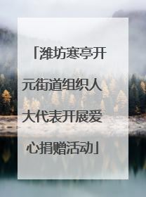 潍坊寒亭开元街道组织人大代表开展爱心捐赠活动