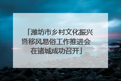 潍坊市乡村文化振兴暨移风易俗工作推进会在诸城成功召开