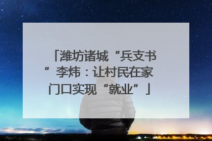 潍坊诸城“兵支书”李炜：让村民在家门口实现“就业”