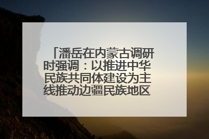 潘岳在内蒙古调研时强调：以推进中华民族共同体建设为主线推动边疆民族地区高质量发展