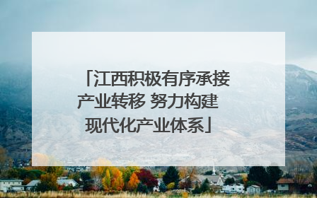 江西积极有序承接产业转移 努力构建现代化产业体系