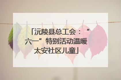 沅陵县总工会：“六一”特别活动温暖太安社区儿童