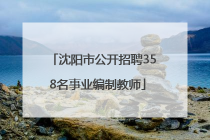 沈阳市公开招聘358名事业编制教师