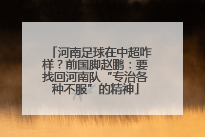 河南足球在中超咋样？前国脚赵鹏：要找回河南队“专治各种不服”的精神