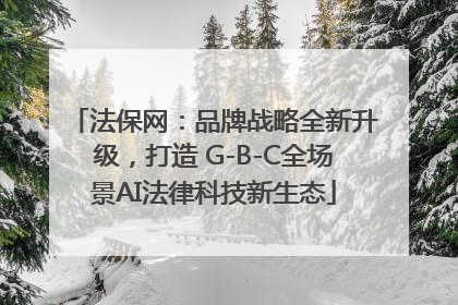 法保网：品牌战略全新升级，打造 G-B-C全场景AI法律科技新生态