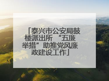 泰兴市公安局鼓楼派出所 “五廉举措”助推党风廉政建设工作