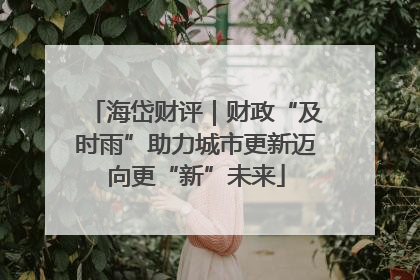 海岱财评｜财政“及时雨”助力城市更新迈向更“新”未来