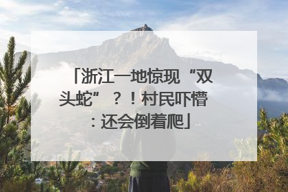 浙江一地惊现“双头蛇”？！村民吓懵：还会倒着爬